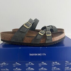 Birkenstock Franca Sandals-Oiled Leather Thyme